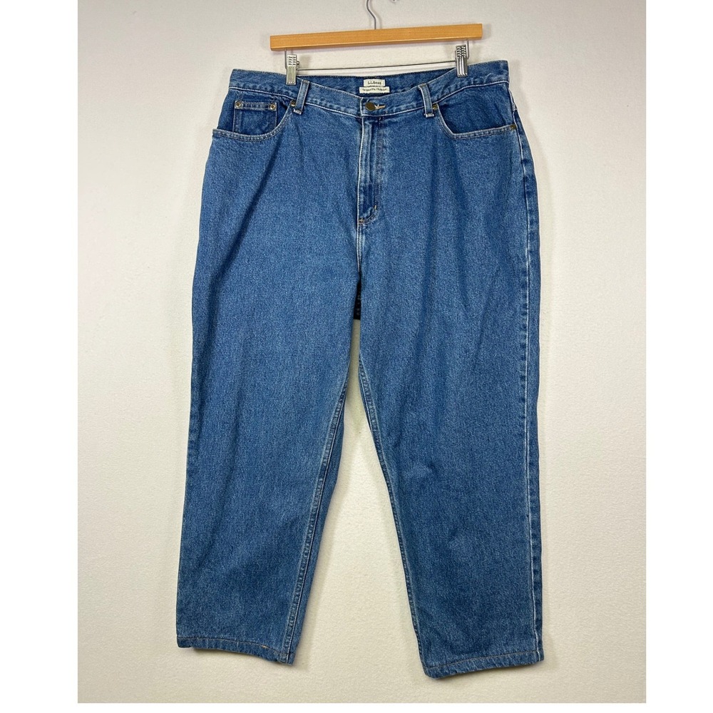 Vintage Mom Jeans L.L. Bean Womens 18W Blue Original Relaxed Fit High Rise